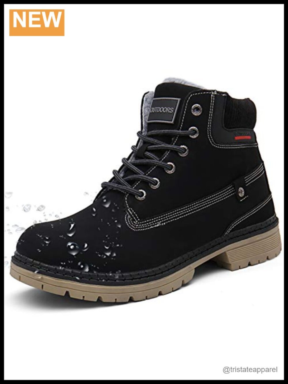 Eagsouni PU Synthetic Leather Winter Snow Boots Lace-Up Ankle Booties